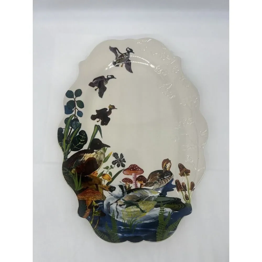 Anthropologie Nathalie Lete Marais Handpainted Stoneware Platter